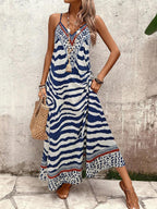 Vestido Longo Estampa de Onça com Alças Finas - La Lecce