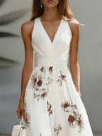 Vestido Longo Boho com Decote V e Estampa Patchwork - La Lecce