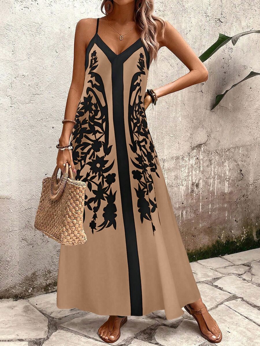 Vestido Longo Estampa de Leopardo com Costas Abertas - La Lecce