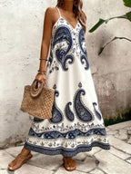 Vestido Longo Estampa de Onça com Alças Finas