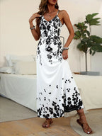 Vestido Longo Boho de Alças Finas com Bainha Assimétrica - La Lecce