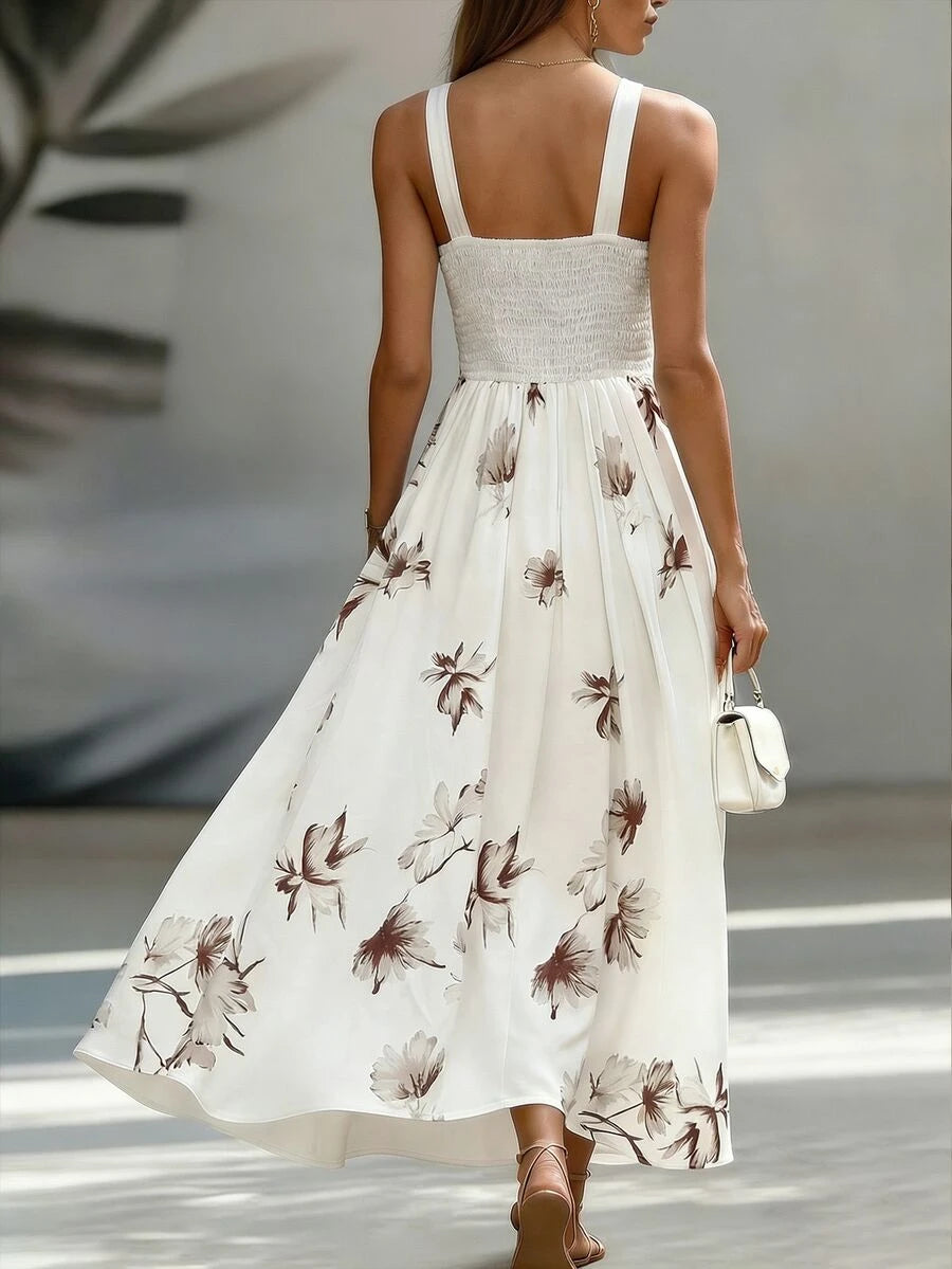 Vestido Longo Boho com Decote V e Estampa Patchwork - La Lecce