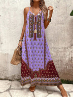 Vestido Longo Estampa de Onça com Alças Finas