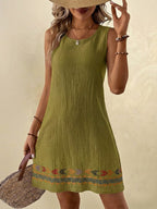 Vestido Curto Boho de Algodão com Bordado - La Lecce