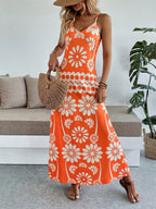 Vestido Longo Boho de Alças Finas com Bainha Assimétrica - La Lecce