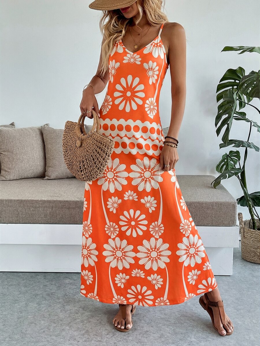 Vestido Longo Boho de Alças Finas com Bainha Assimétrica - La Lecce