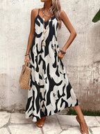 Vestido Longo Estampa de Leopardo com Costas Abertas - La Lecce