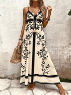 Vestido Longo Estampa de Onça com Alças Finas