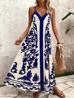 Vestido Longo Estampa de Leopardo com Costas Abertas - La Lecce
