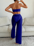 Conjunto de Biquíni 3 Peças Elegante com Calça de Cobertura