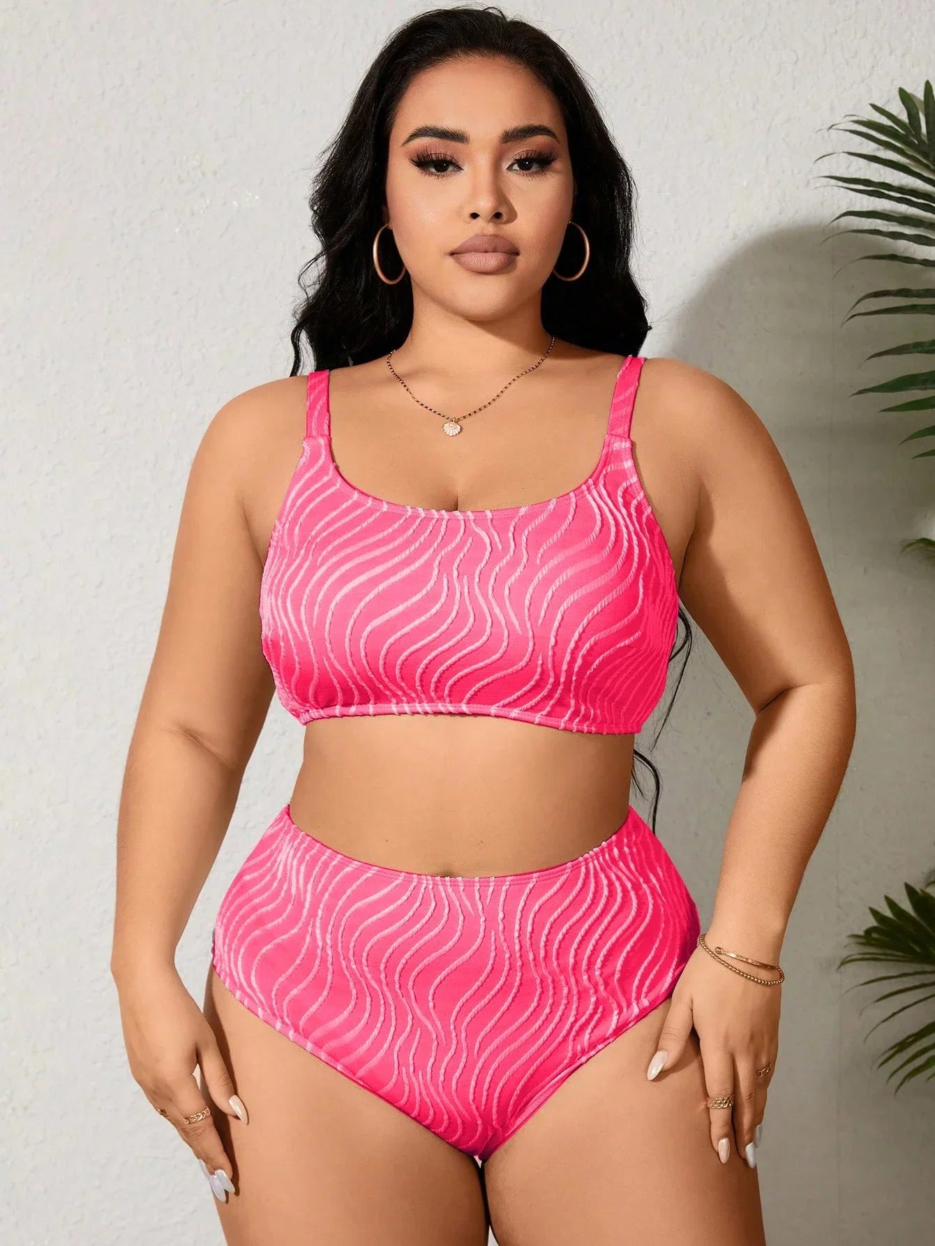 Biquíni Plus Size Bandeau Texturizado