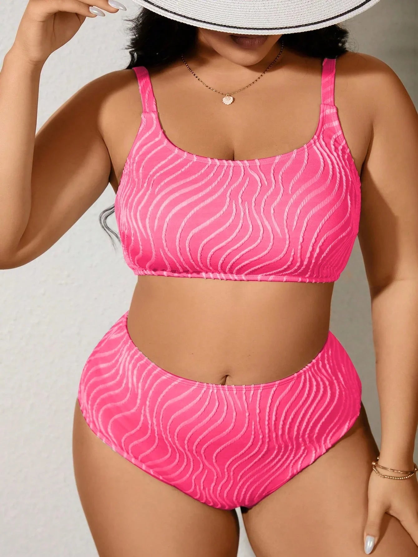 Biquíni Plus Size Bandeau Texturizado