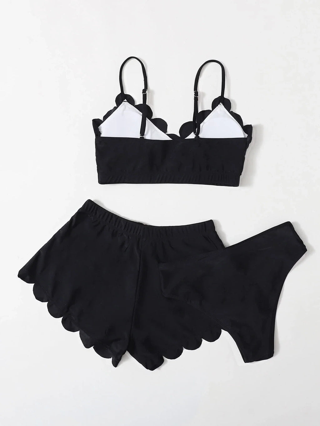 Conjunto de Biquíni 3 Peças Hipster com Alças Finas