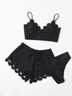 Conjunto de Biquíni 3 Peças Hipster com Alças Finas