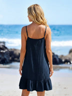 Saída de Praia Vestido Mini em A com Argola