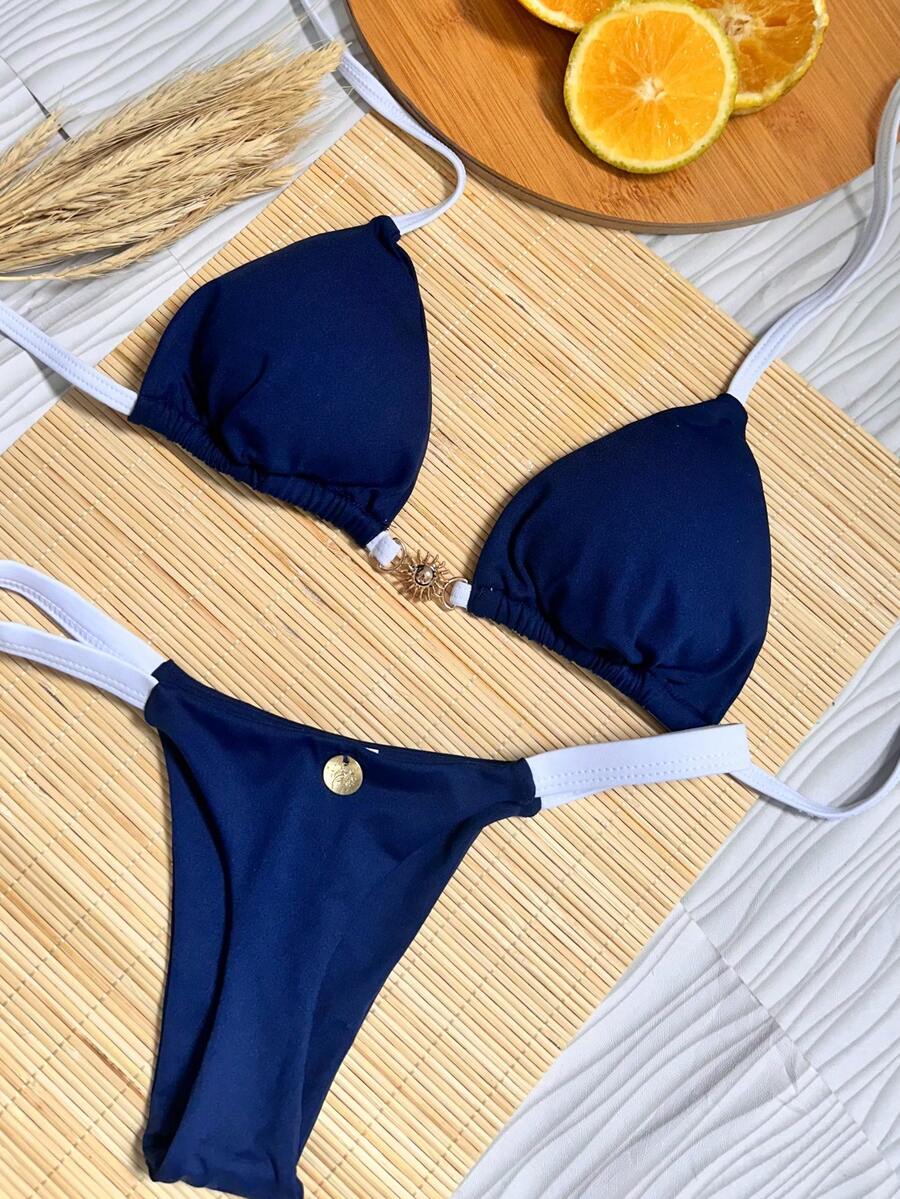 Biquíni Cortininha com Fivela de Sol e Amarração Tie Back