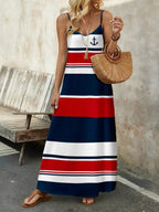 Vestido Longo de Malha com Estampa de Folhas de Coqueiro - La Lecce