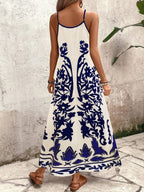 Vestido Longo Estampa de Leopardo com Costas Abertas - La Lecce
