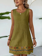 Vestido Curto Boho de Algodão com Bordado - La Lecce