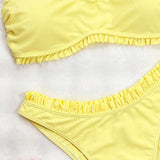 Biquíni Amarelo com Babado e Fivela