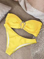 Biquíni Bandeau com Anel e Corte Alto - imagem 1