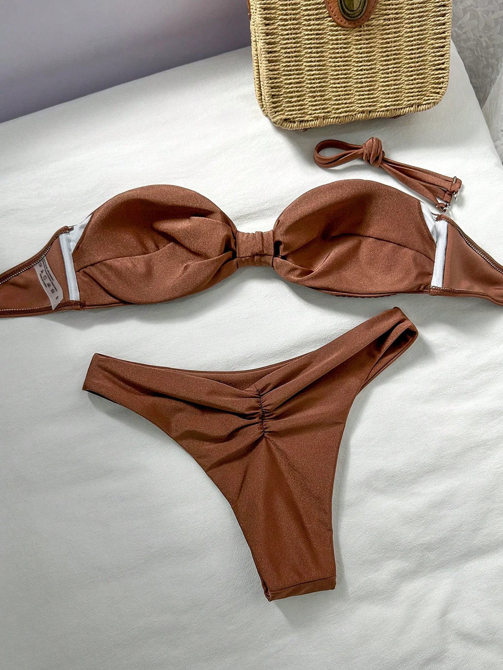 Biquíni Bralette com Efeito Enrugado - imagem 2