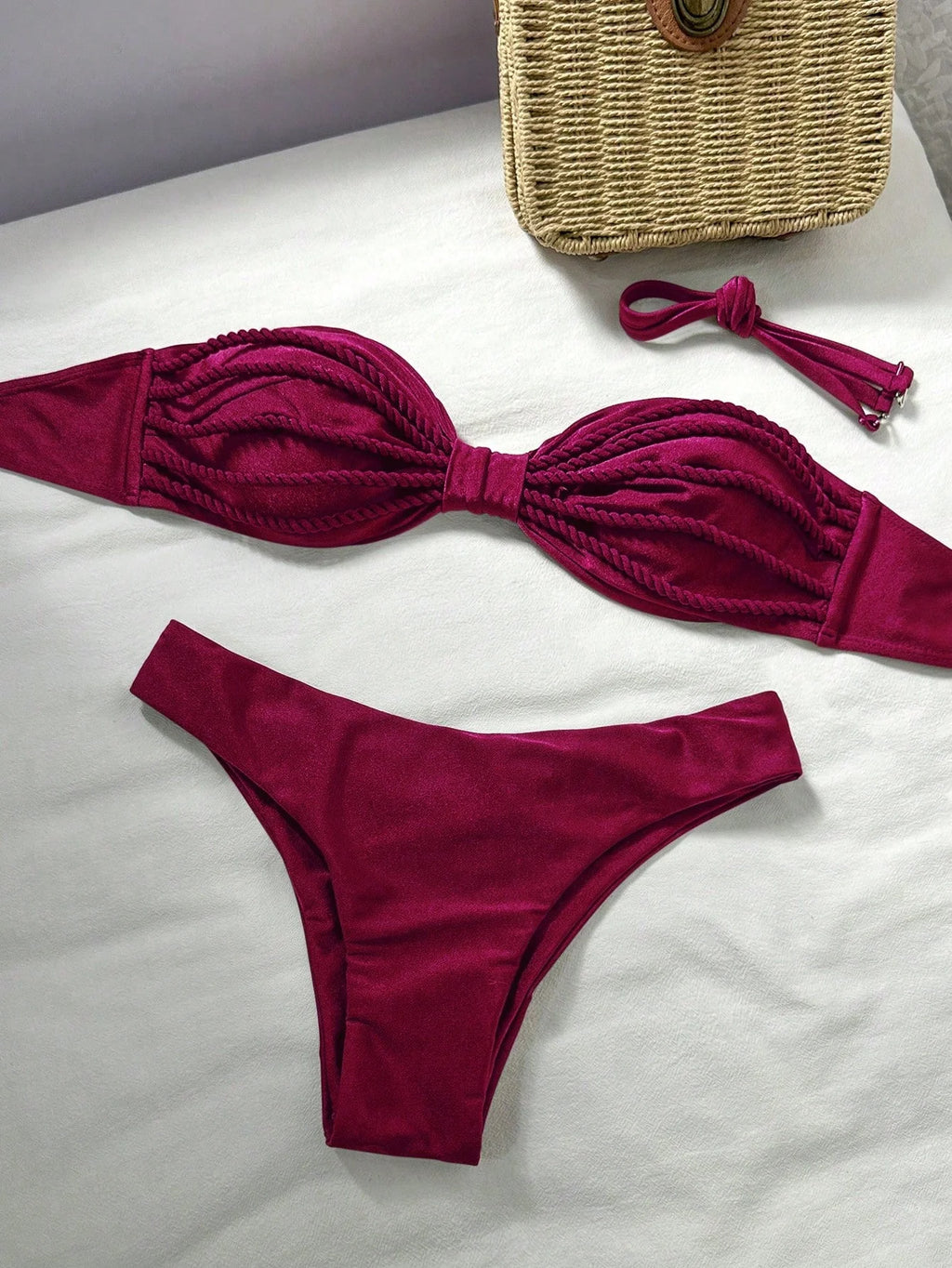 Biquíni Bralette com Efeito Enrugado - imagem 9