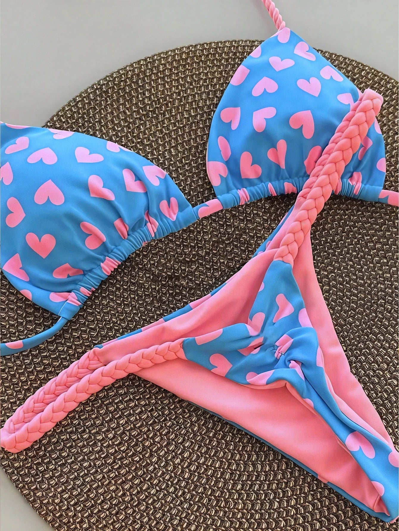 Biquíni Corações e Animal Print com Tie Back - imagem 1
