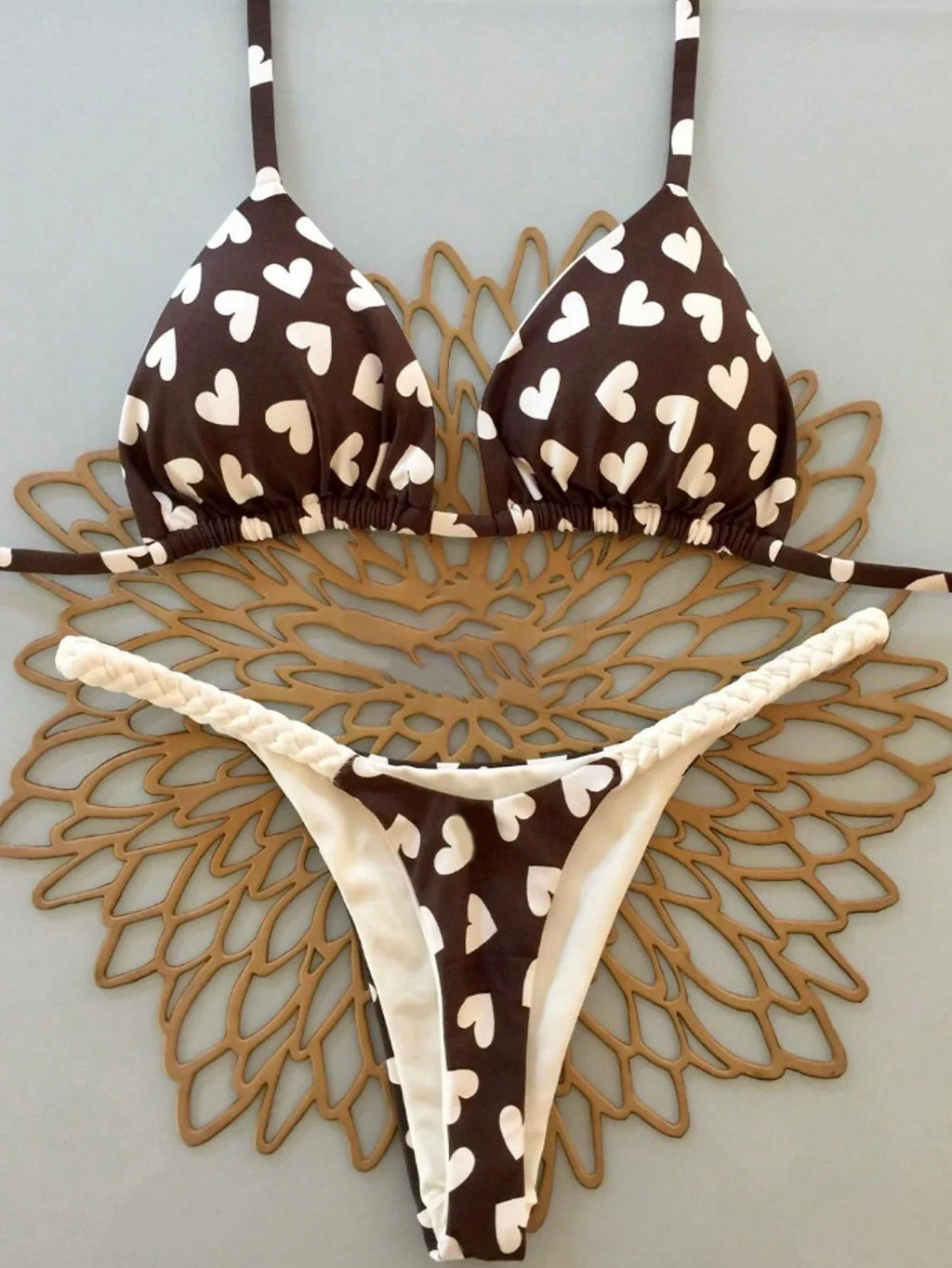 Biquíni Corações e Animal Print com Tie Back - imagem 2