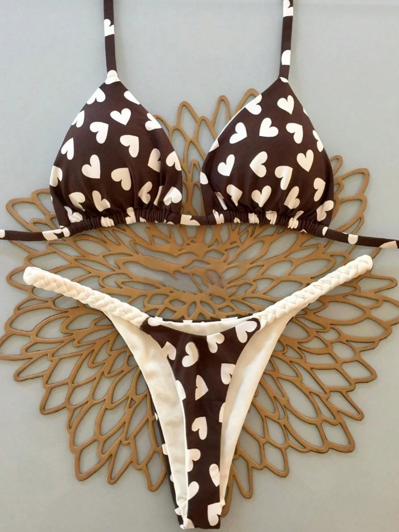 Biquíni Corações e Animal Print com Tie Back - imagem 2