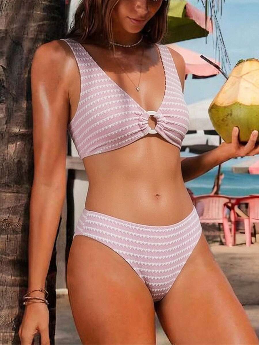 Biquíni Listrado de Cintura Alta com Argola IMG 71