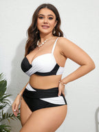 Biquíni Plus Size Cruzado Bloco de Cores - imagem 3