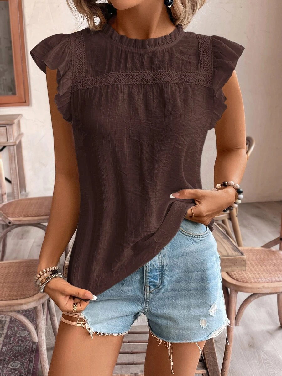 Blusa com Bordado Floral e Manga Borboleta IMG 10