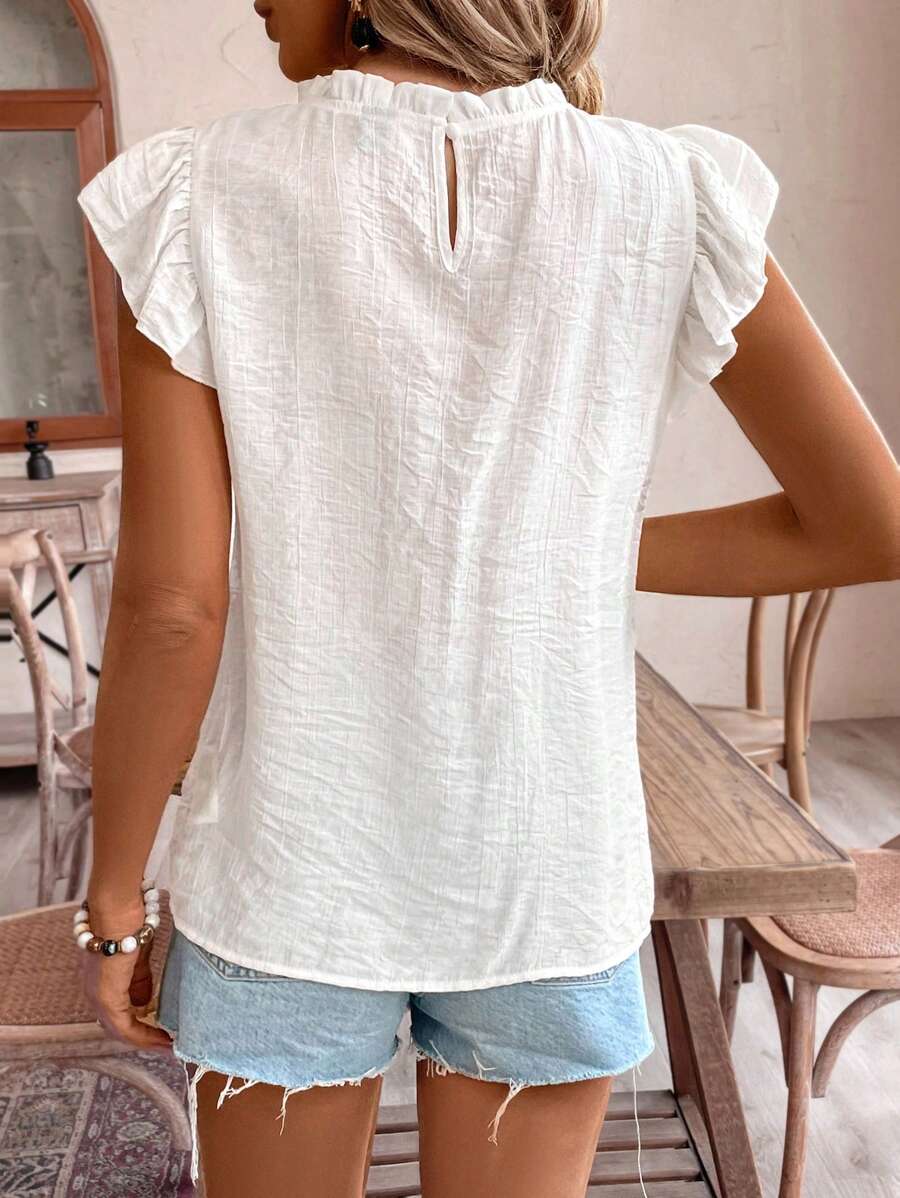 Blusa com Bordado Floral e Manga Borboleta IMG 2