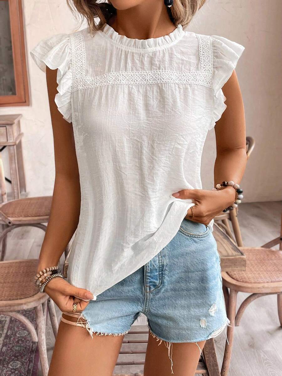 Blusa com Bordado Floral e Manga Borboleta IMG 5