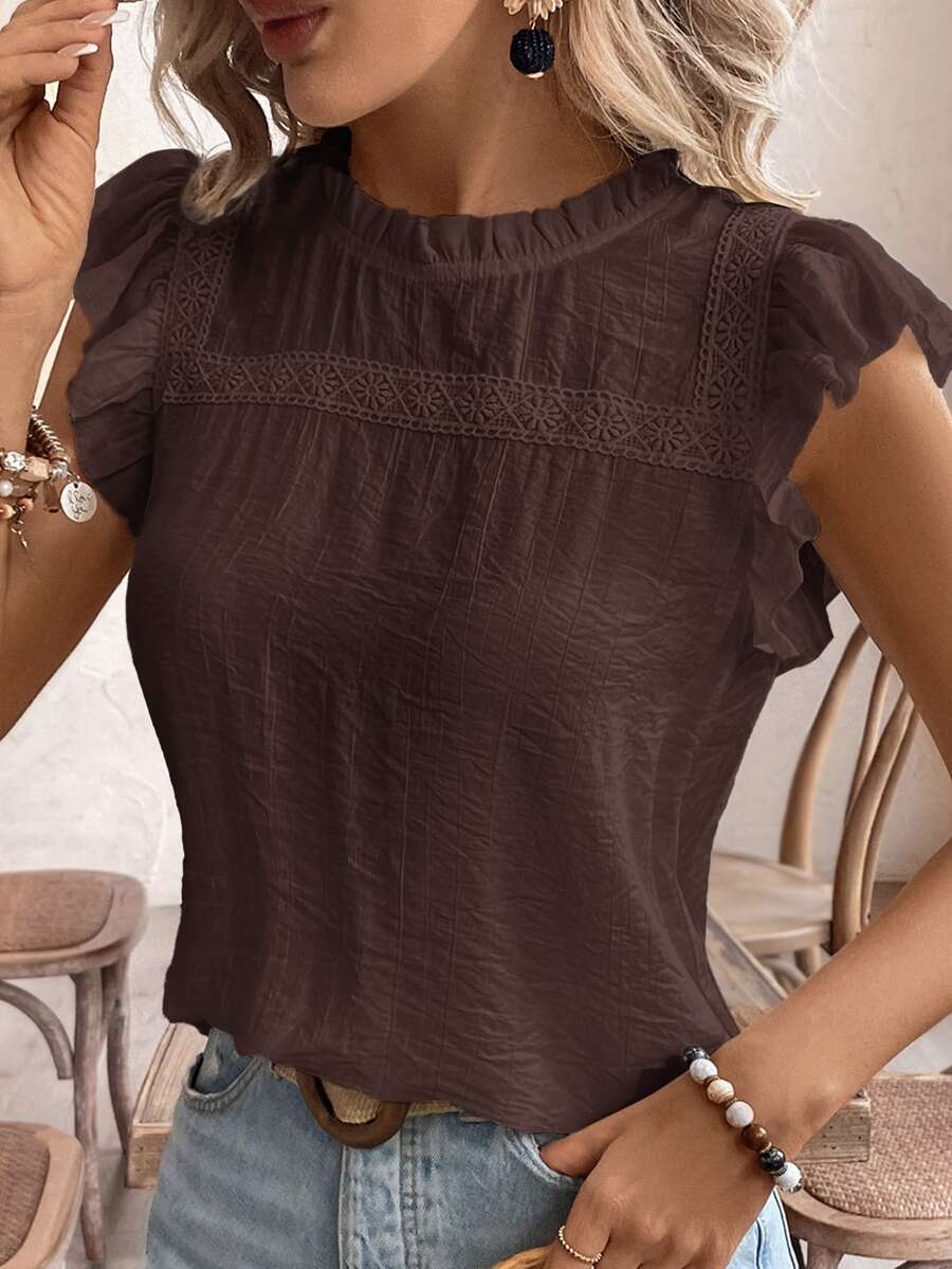 Blusa com Bordado Floral e Manga Borboleta IMG 6