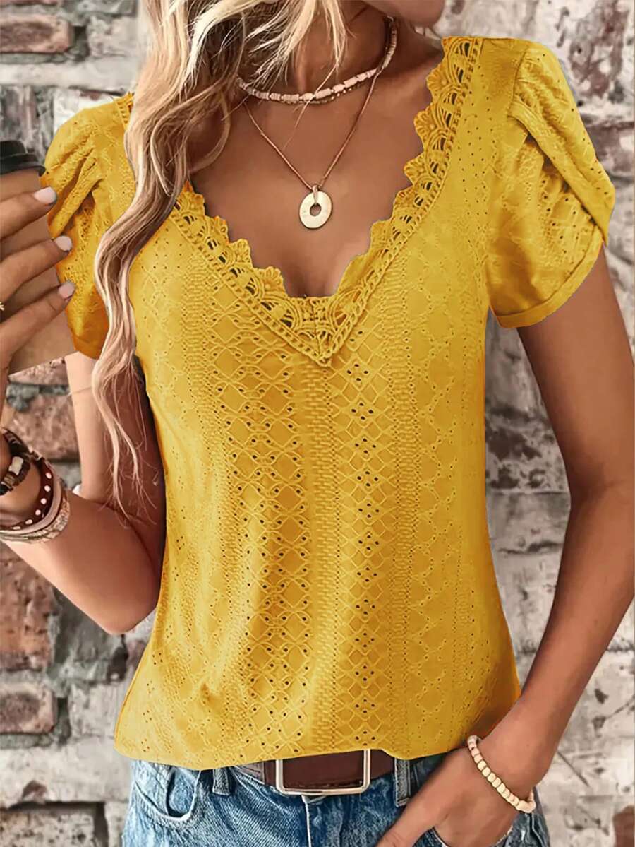 Blusa com Manga Babado e Renda IMG 18
