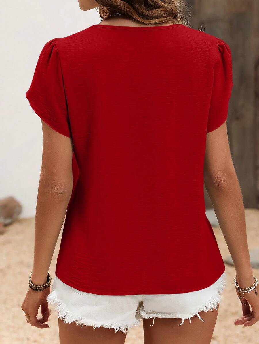 Blusa com Manga Pétala e Detalhes em Poá IMG 21
