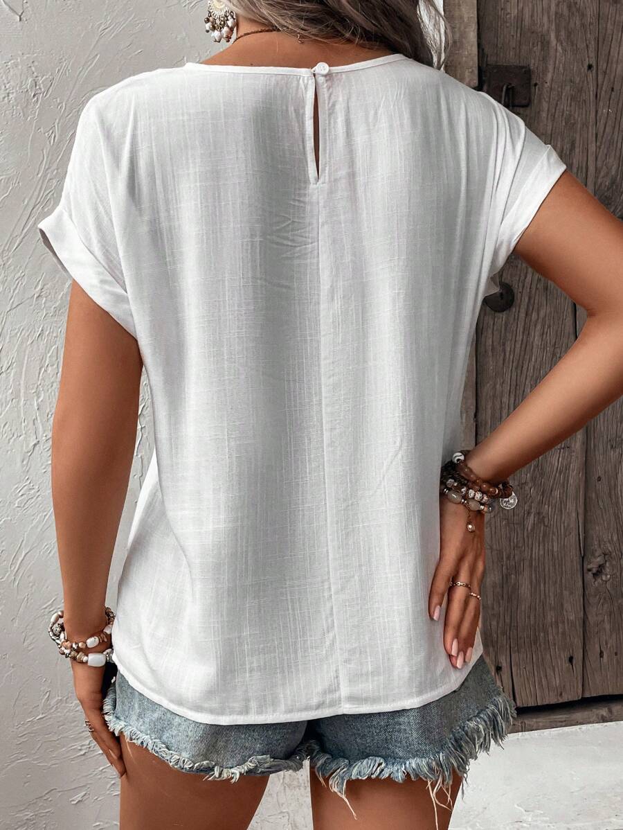 Blusa com Renda e Manga Morcego IMG 2