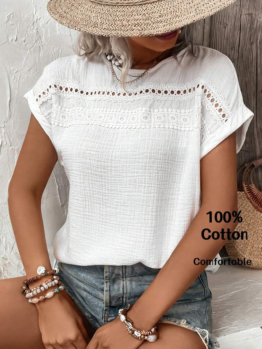 Blusa com Renda e Manga Morcego IMG 50