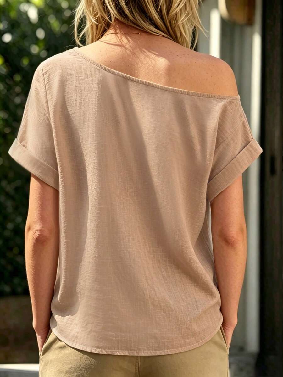 Blusa de Decote Assimétrico com Tule IMG 14