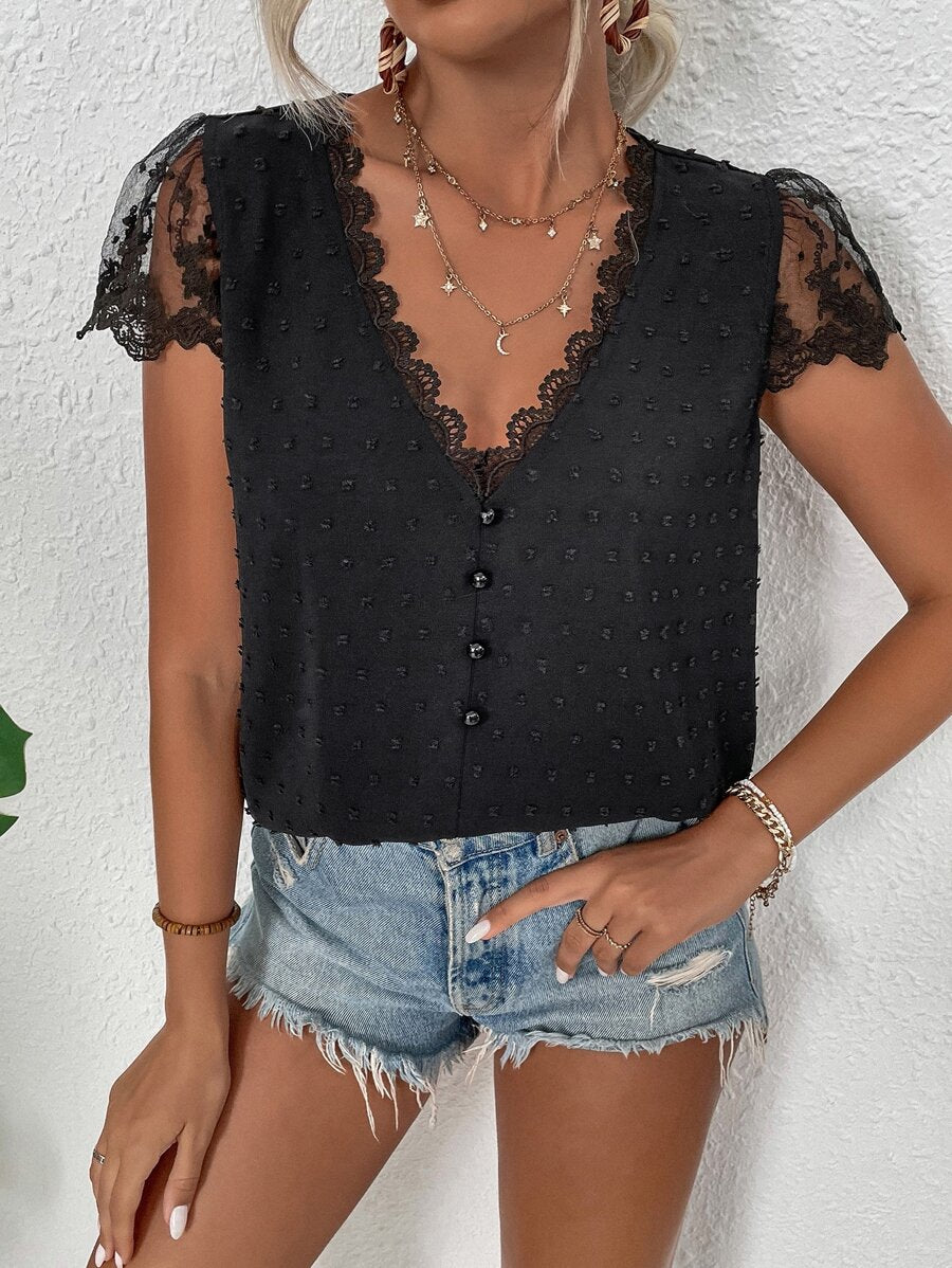 Blusa de Malha com Laço e Botões IMG 20