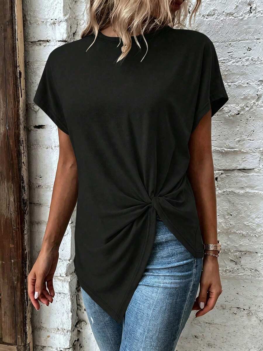 Blusa de Manga Curta com Torção Frontal IMG 1