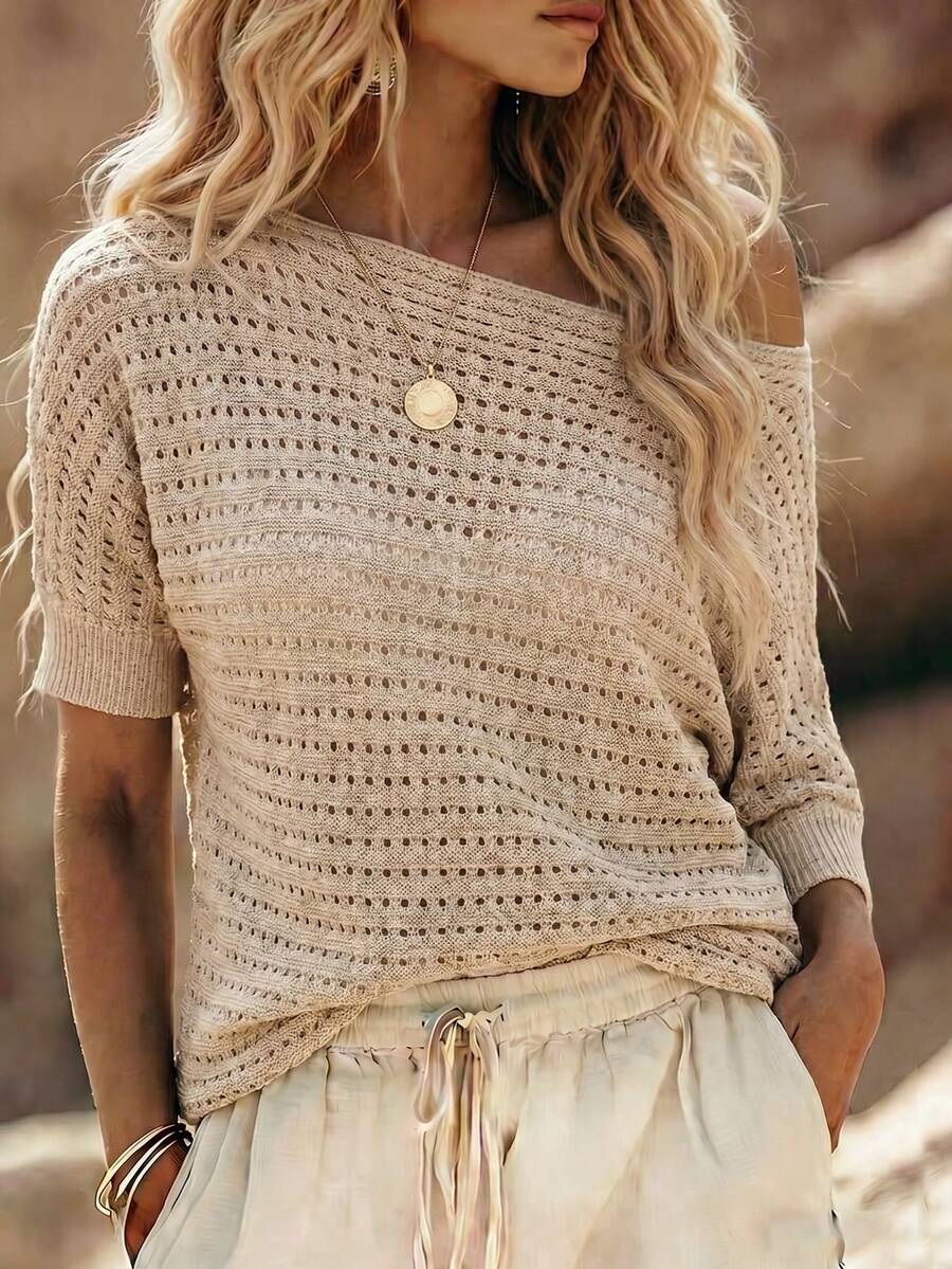 Blusa de Tricô com Ombro Assimétrico IMG 3