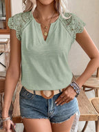 Blusa Decote V com Aplicação de Renda IMG 93