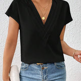 Blusa Decote V com Manga Morcego