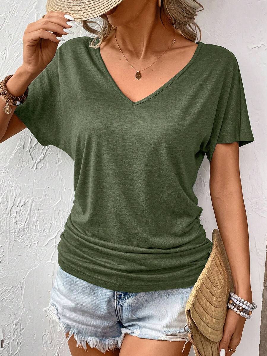 Blusa Decote V com Pregas IMG 27
