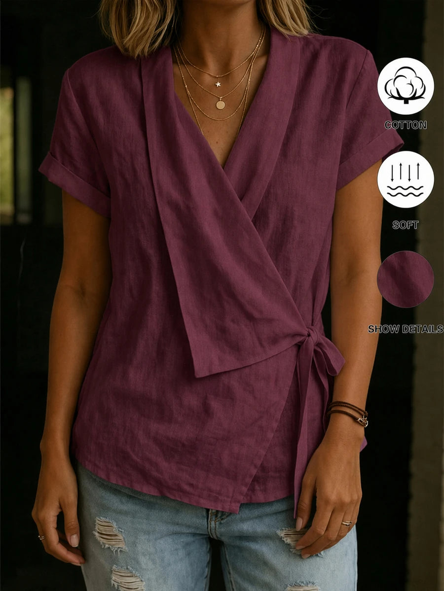 Blusa Decote V Transpassado com Amarração IMG 25