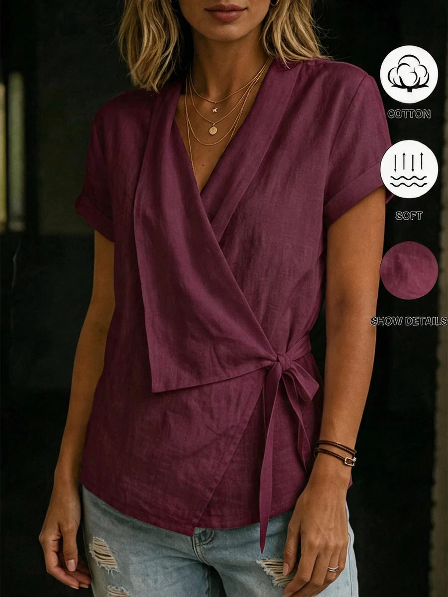 Blusa Decote V Transpassado com Amarração IMG 27