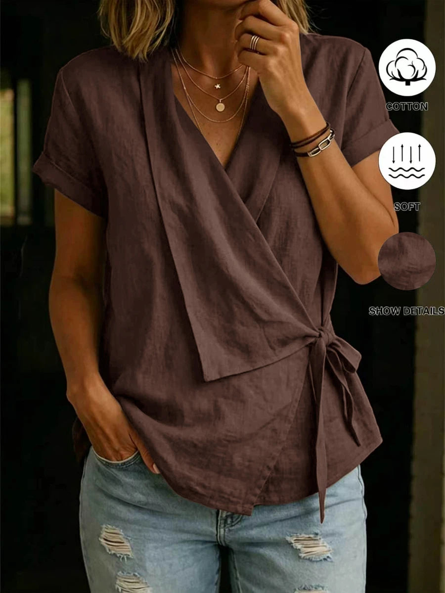 Blusa Decote V Transpassado com Amarração IMG 35